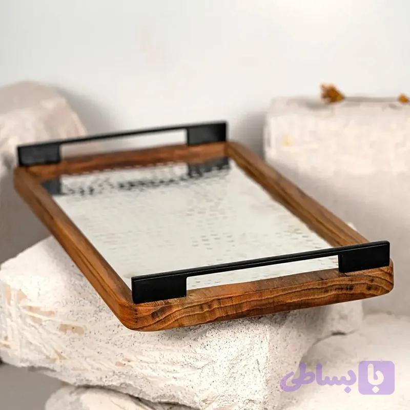 سینی چوب ومس دسته دار — تصویر 1