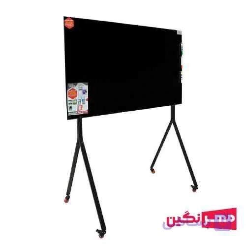 تخته وایت برد شیشه ای (گلس برد) رنگ سفید پایه دار ۹۰×۱۵۰ — تصویر 1
