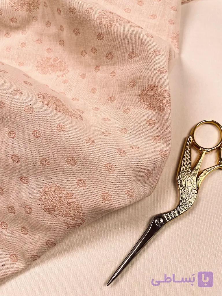 پارچه موسلین ژاکارد دولایه رز پودری ترک Double Layer Jacquard Muslin Powder Rose