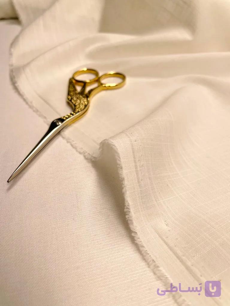 پارچه لینن شیری بافت دار ترک Avorio Velato Linen — تصویر 1