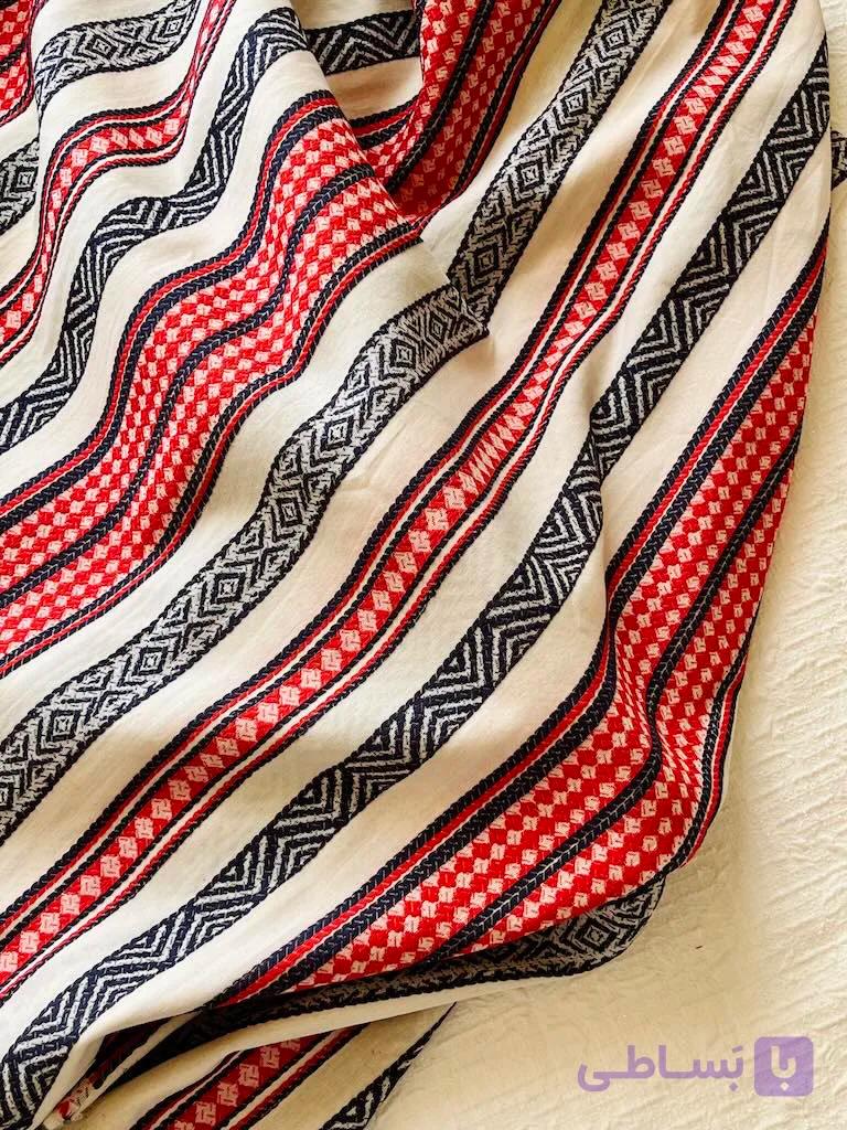 پارچه ژاکارد نخ ترک Cotton Jacquard – Caravan Motif — تصویر 1