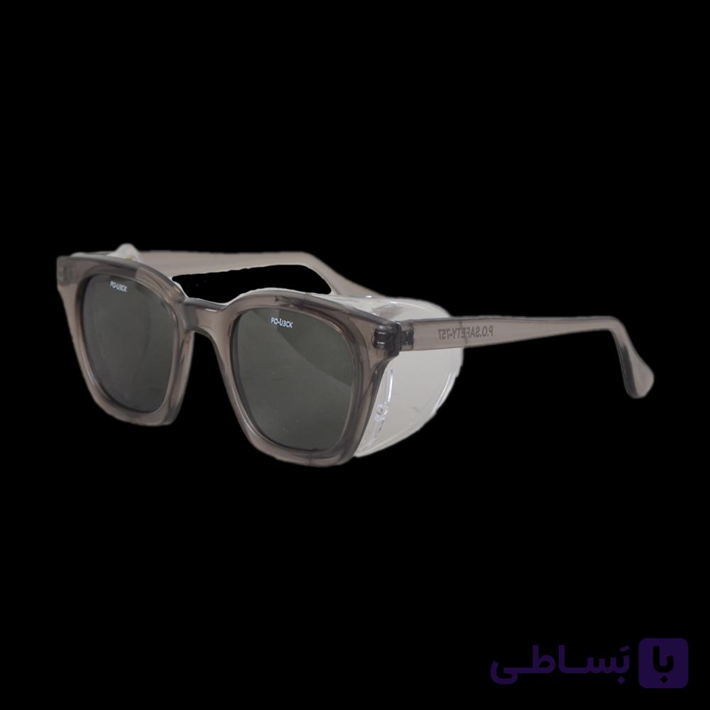عینک ایمنی دودی پارس اپتیک مدل757 پلی کربنات ضدضربه ضدخش UV400