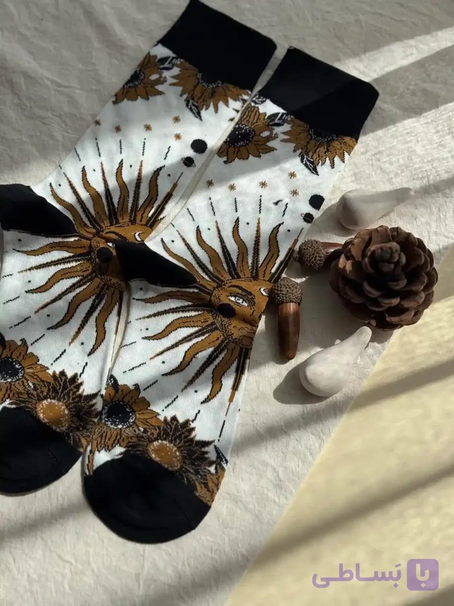 جوراب ساقدار زنانه ماکسیو Moxiao طرح سگ سورمه ای