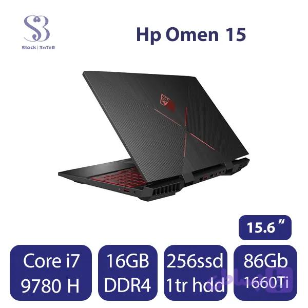 لپ تاپ استوک Hp omen 15| Core i7 9750H | 16GB RAM | 256 gbSSD + 1Tr HDD | 6Gb GTX 1660 Ti — تصویر 1