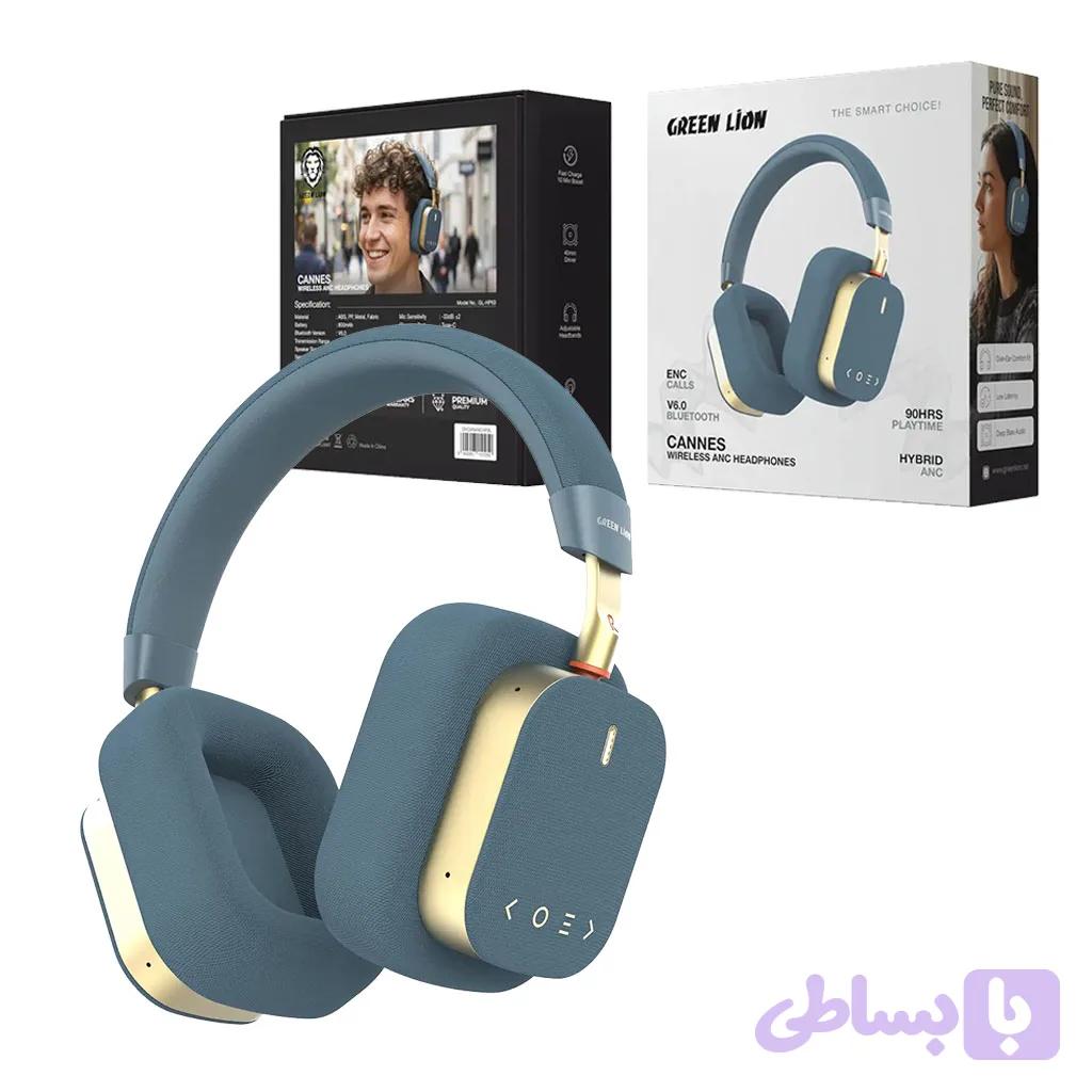 هدست بلوتوث میکروفون دار نویزگیردار Green Lion CANNES Wireless Headphone ANC and ENC GL-HP63 — تصویر 1