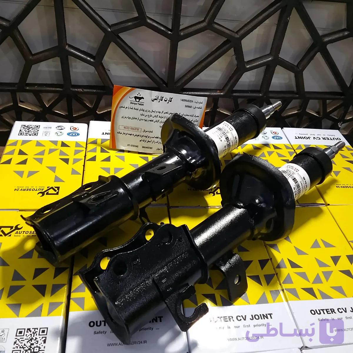2 دو کمک فنر تیبا ساینا کوییک جلو (راست + چپ) Foolad sanat بدون واسطه گارانتی طلایی — تصویر 1