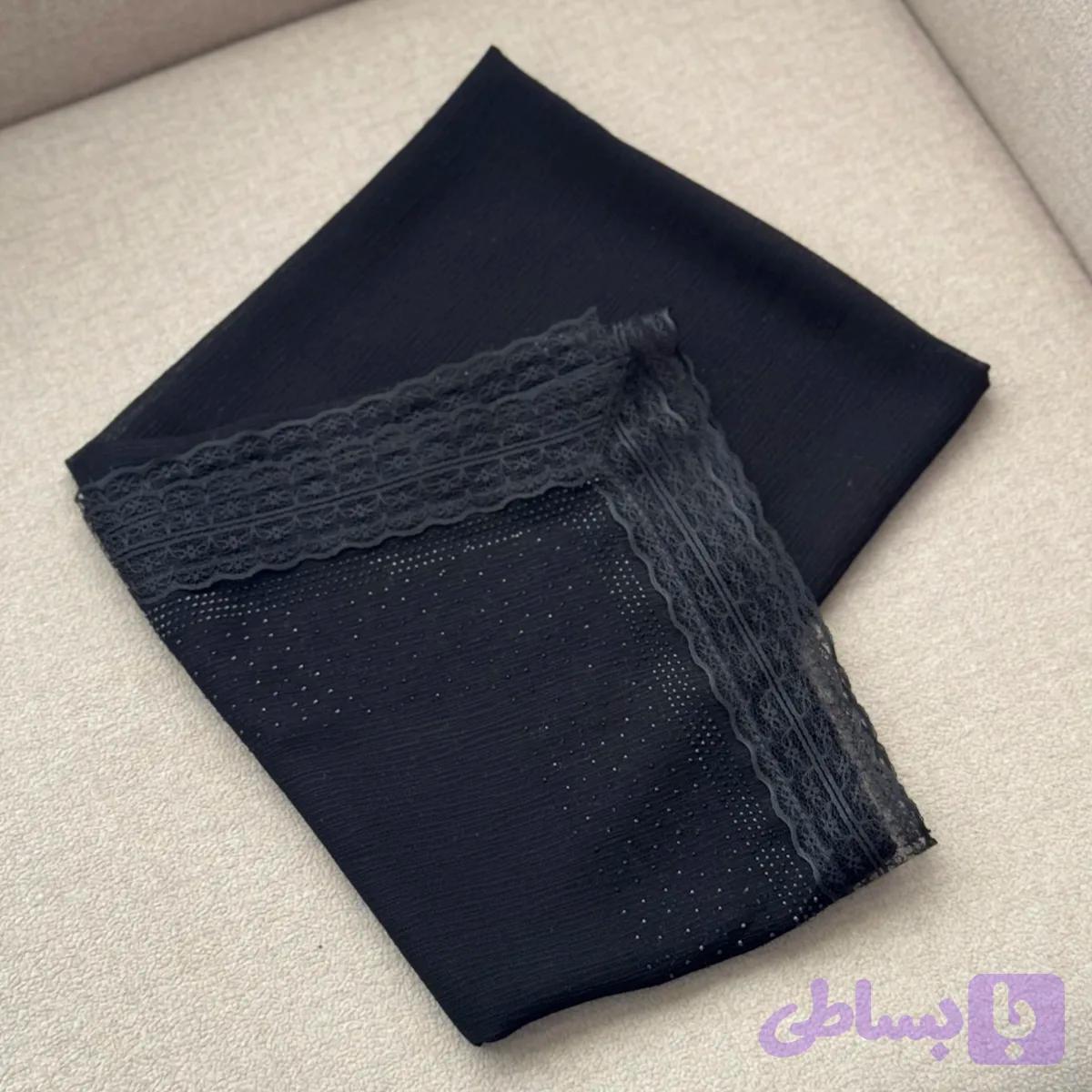 روسری دور دانتل نگین دار