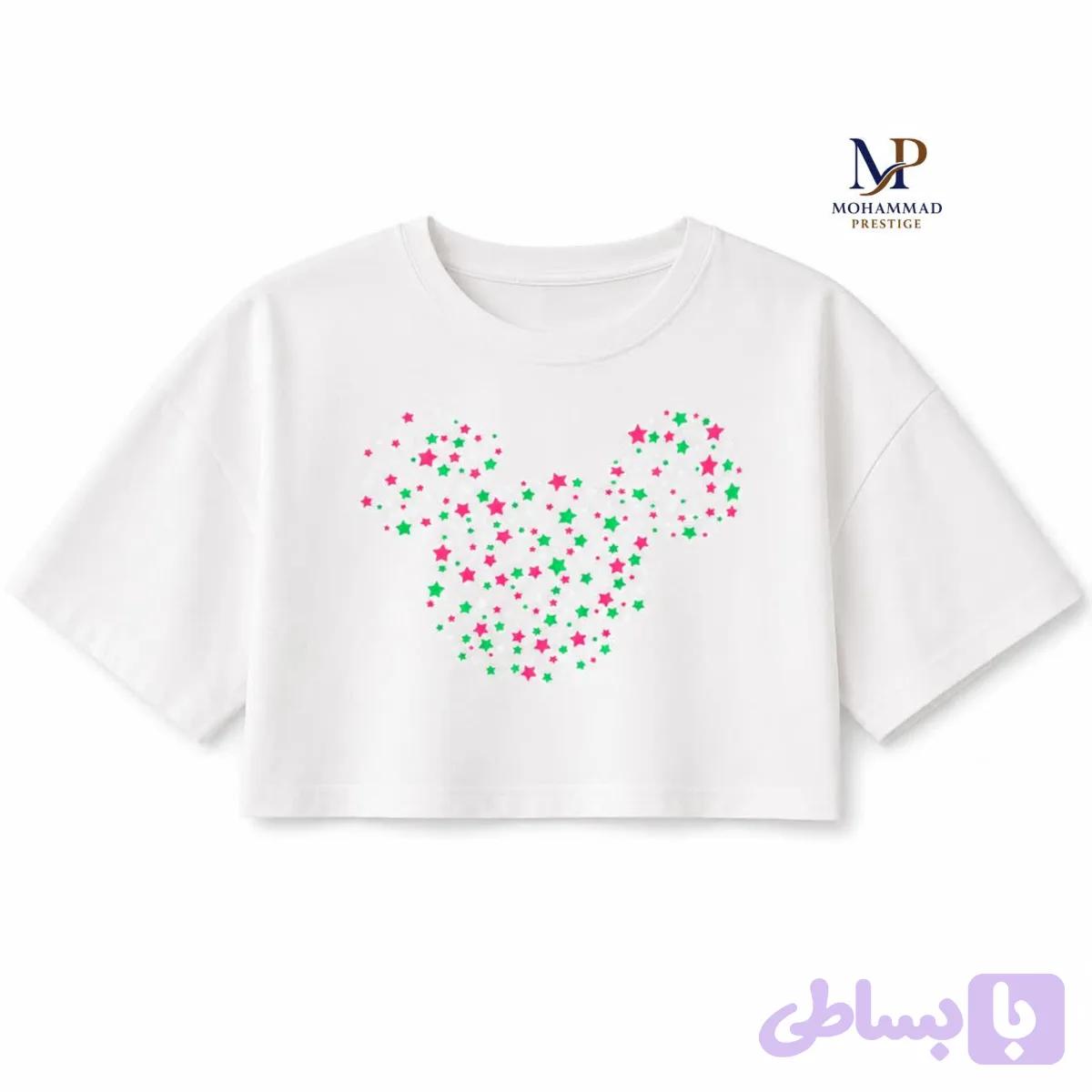 تیشرت کراپ دخترانه نخی