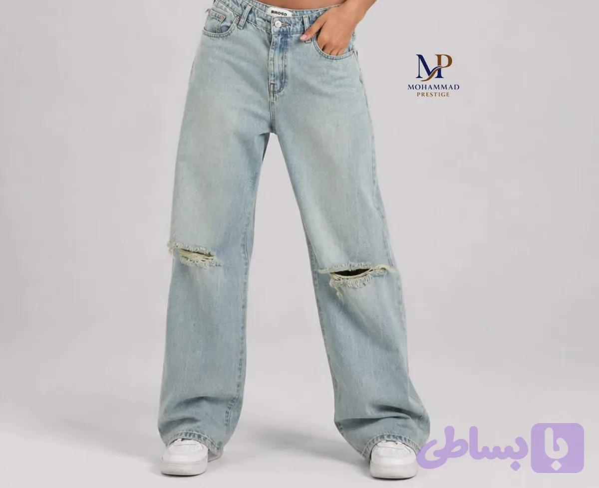 شلوار جین زنانه نیم بگ