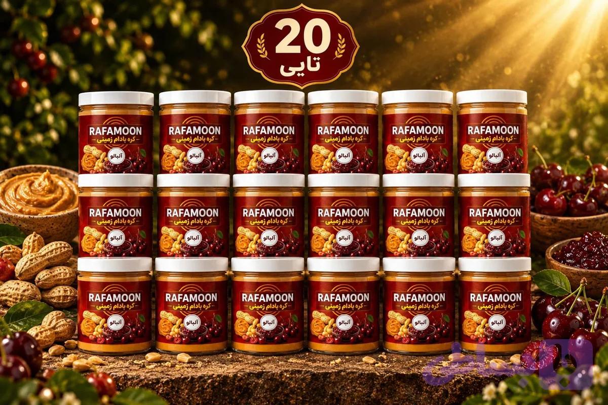 پک 20 عددی کره بادام زمینی تک‌نفره آلبالویی لوکس