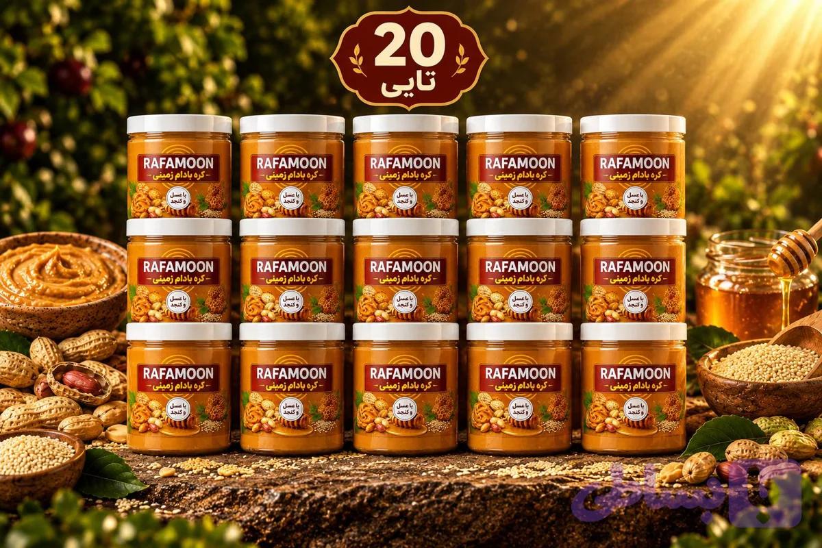 پک 20 عددی کره بادام زمینی تک‌نفره عسلی لوکس