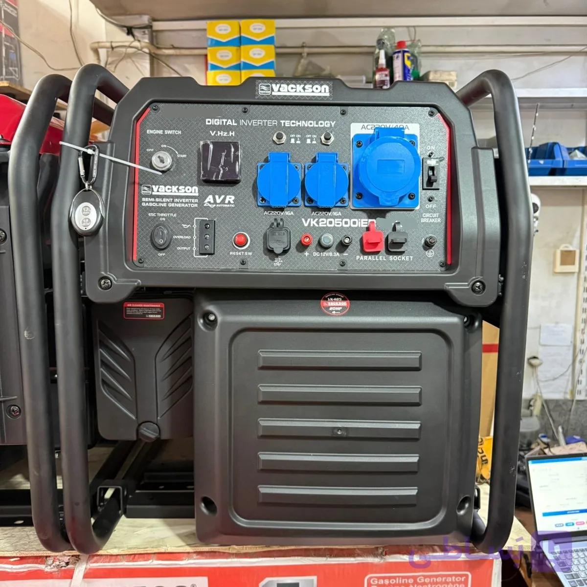 موتور برق بنزینی اینورتر 10.5 کیلووات واکسون مدل VK20500iER ریموت استارت 10 kw (اصل) — تصویر 1