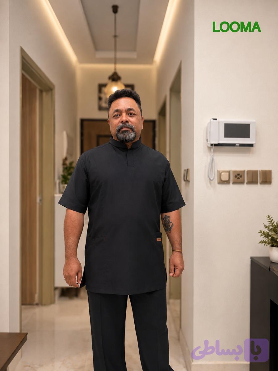 ست اسکراب شلوار سرمه ای مانیار