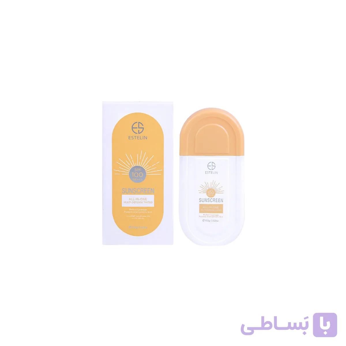 کرم ضد آفتاب رنگی استلین Estelin SPF 100 all in one