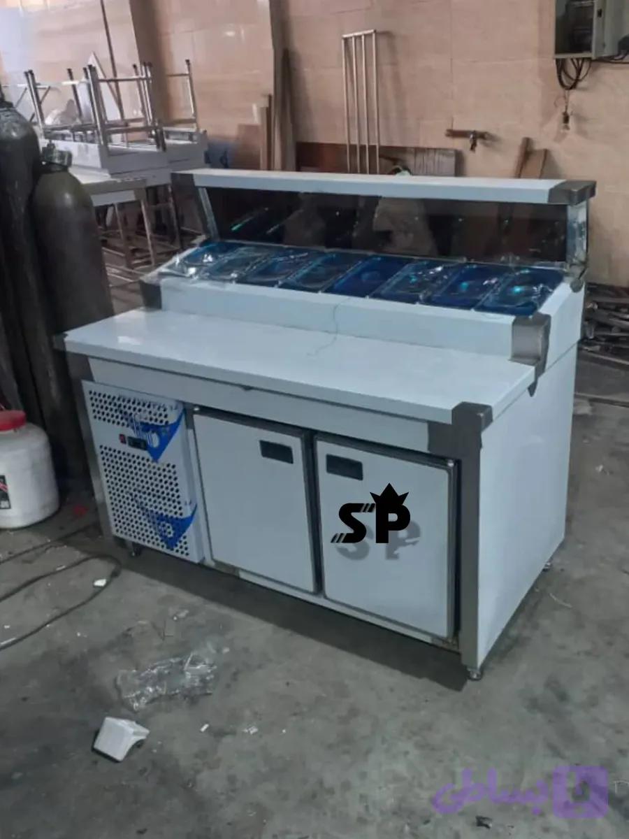 تاپینگ پیتزا صنعتی زیر یخچال بدون واسطه -استیل پیشرو