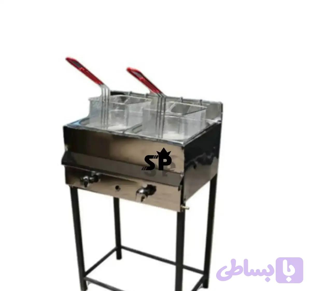 سرخ کن گازی دو لگن استیل پیشرو
