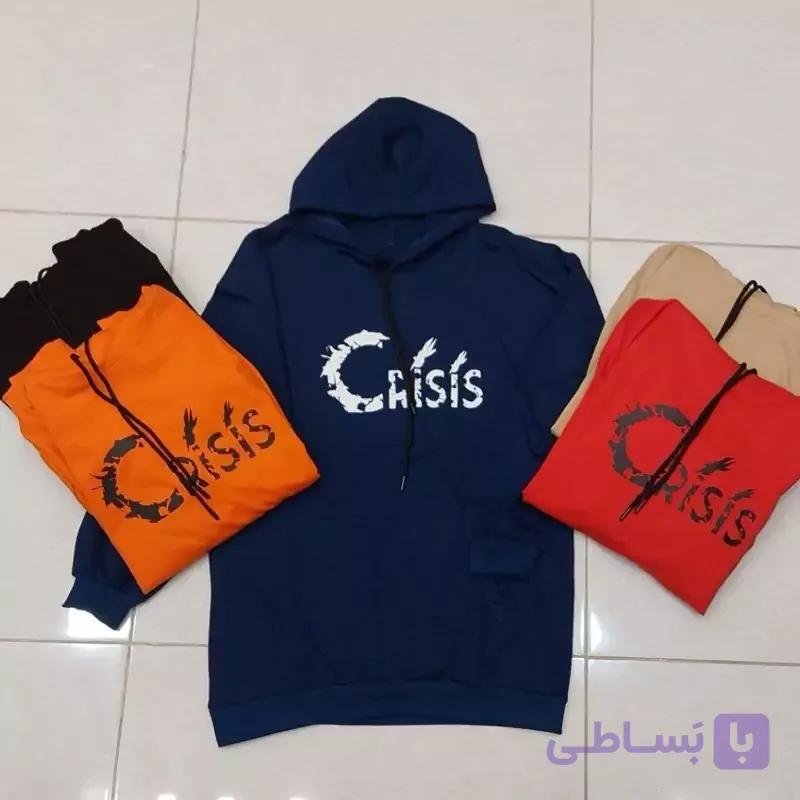 هودی کرکی رنگارنگ دخترانه فری سایز طرح crisis