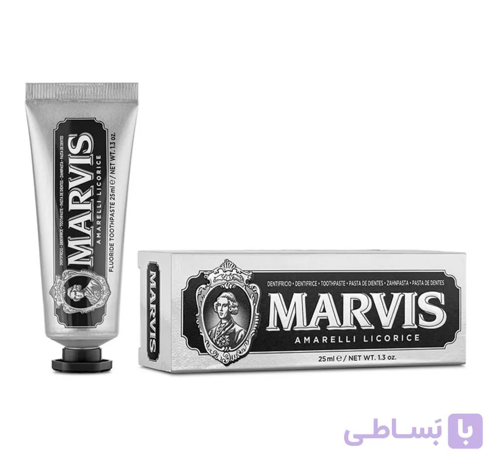 خمیر دندان مارویس رایحه شیرین بیان امارلی 25 میل ( Marvis Amarelli Licorice )