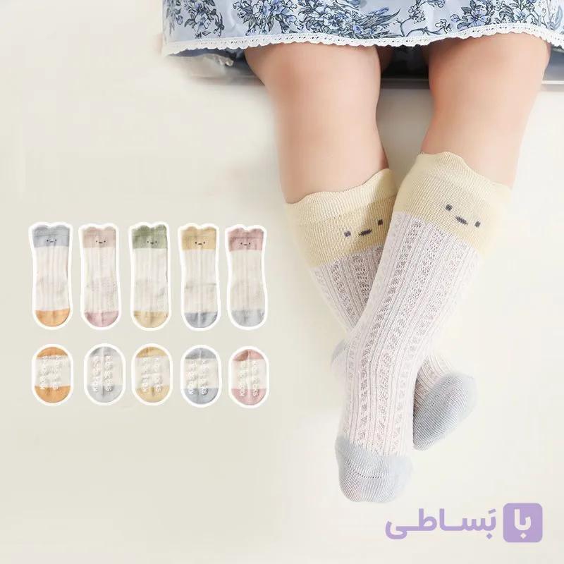جوراب نوزادی دخترانه بالا زانو (پک:10جفتی) — تصویر 1