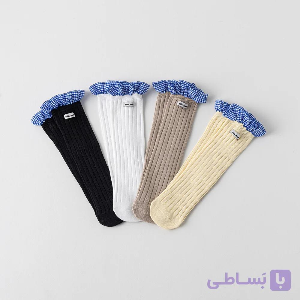 جوراب دخترانه کبریتی لب دانتل (پک:12جفتی) — تصویر 1