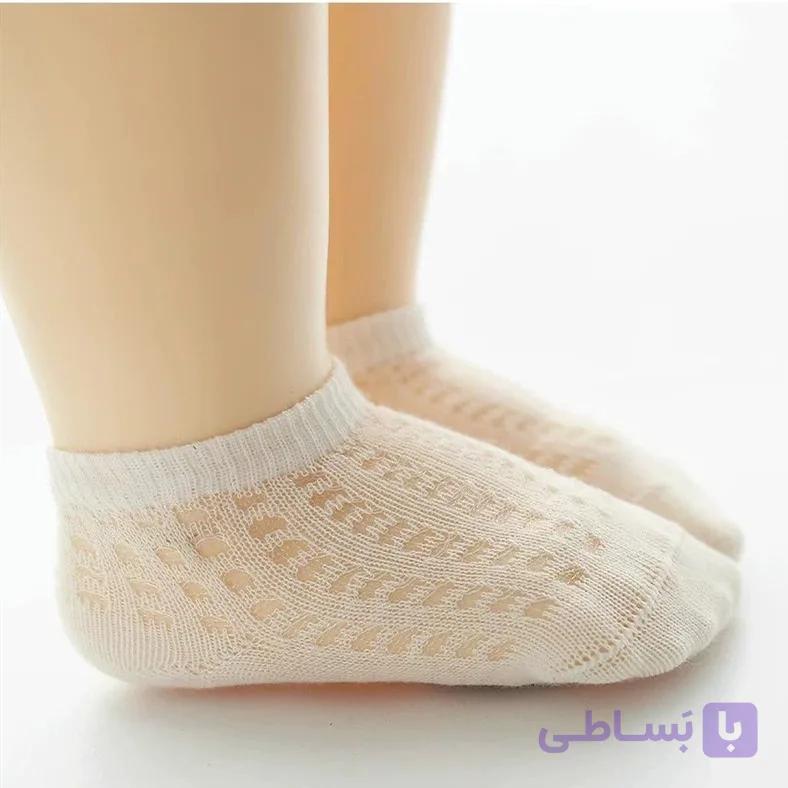 جوراب نوزادی توری نخ پنبه اعلا (پک:18 جفتی) — تصویر 1