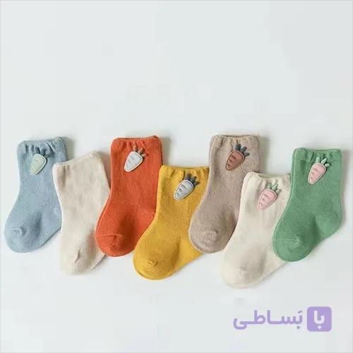 جوراب دخترانه استیکردار زیرزانو (پک:12 جفتی) — تصویر 1