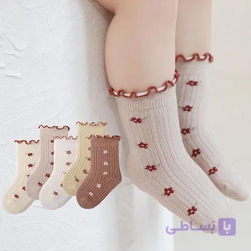 جوراب دخترانه لب دانتل جدید (پک:10 جفتی) — تصویر 1