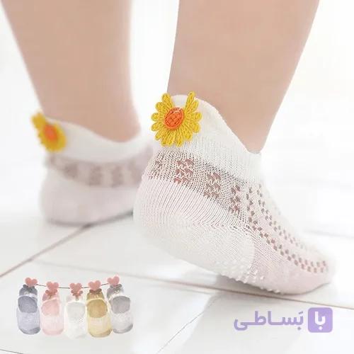 جوراب نوازادی دخترانه استیکر دار (پک:10جفتی) — تصویر 1