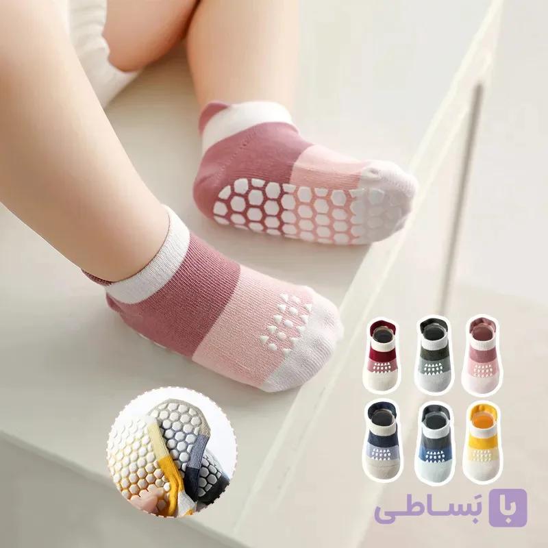 جوراب نوزادی پسرانه لانه زنبوری (پک:12 جفتی) — تصویر 1