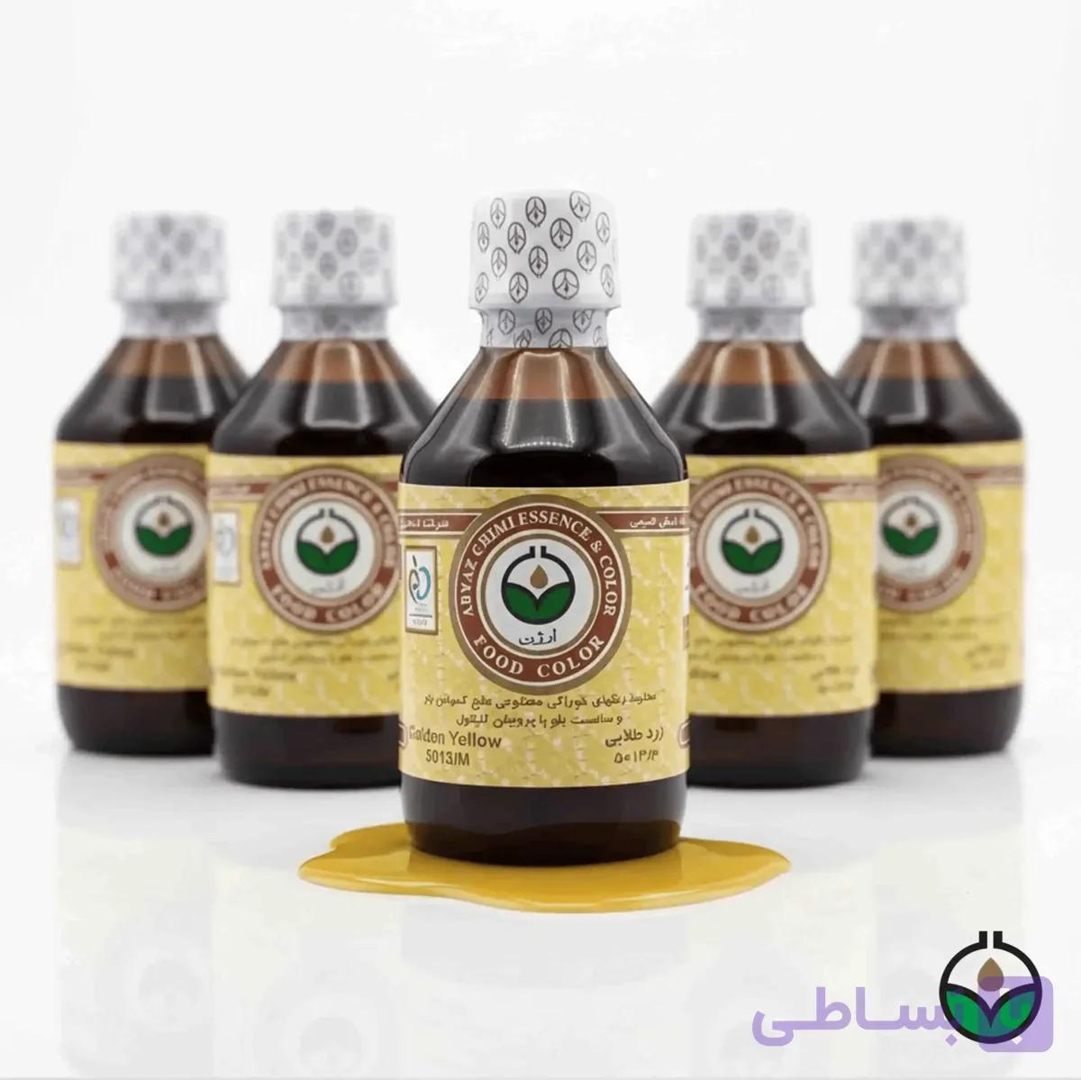 رنگ خوراکی زرد طلایی عمده (کارتون ۴۰ عددی) – ابیض شیمی