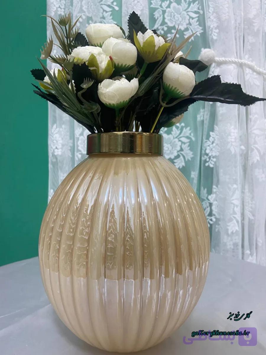 گلدان آترین رنگ کرم نسکافه ای