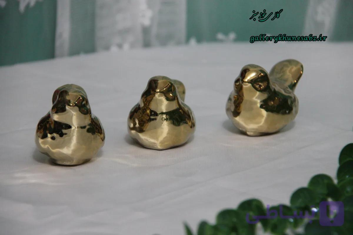 گنجشک دکوری طلایی سرامیک آبکاری شده