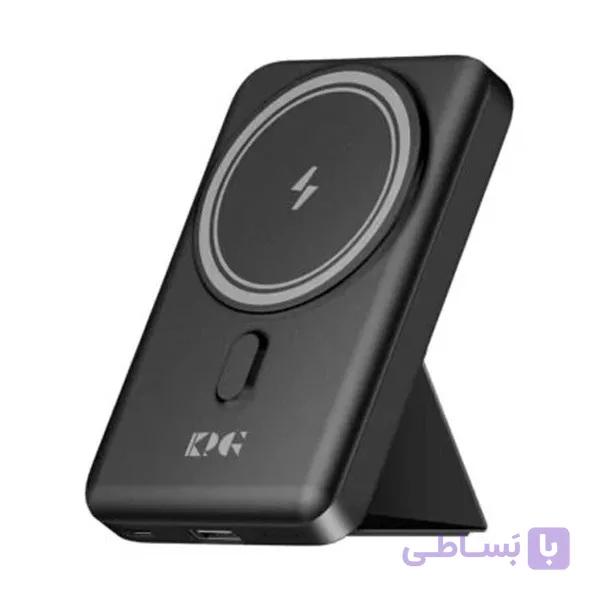 پاوربانک کی پی جی مدل WPG-101 ظرفیت 10000 میلی آمپرساعت 22.5W و 15W همراه با استند وایرلس (سفید)