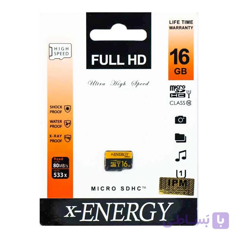 کارت حافظه‌ microSDHC ایکس انرژی مدل IPM کلاس 10 استاندارد U3 سرعت 80MBps ظرفیت 16 گیگابایت
