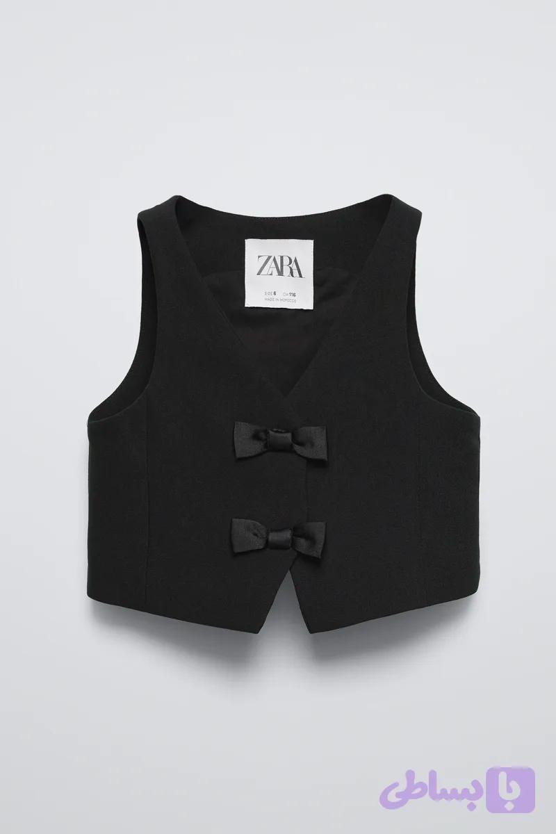 وست کرپ پاپیونی مشکی zara