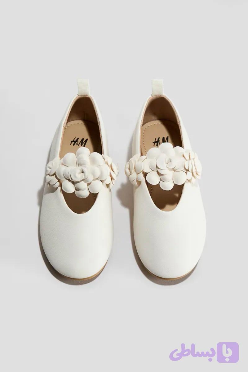 بالت سفید گلدار h&m