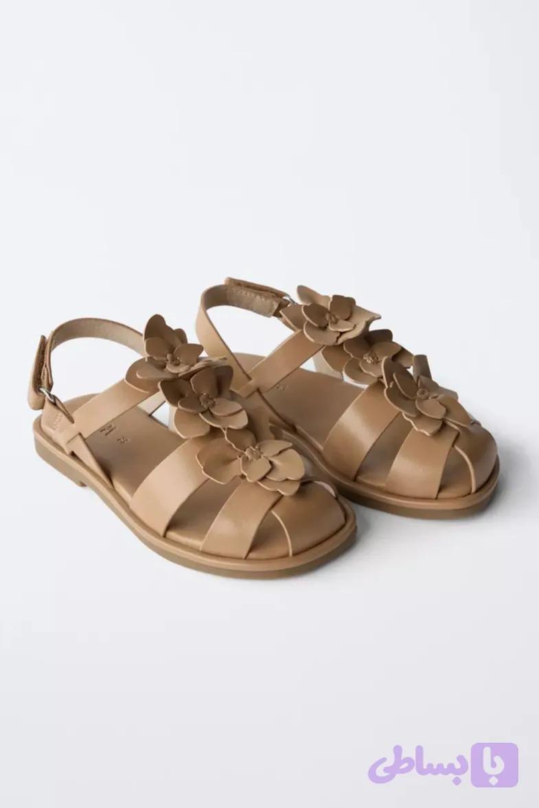 صندل چرمی گلدار zara