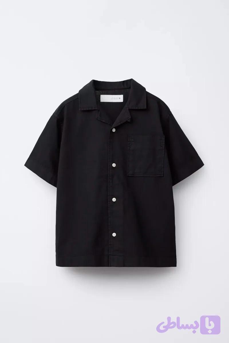 پیراهن مشکی جلودکمه zara