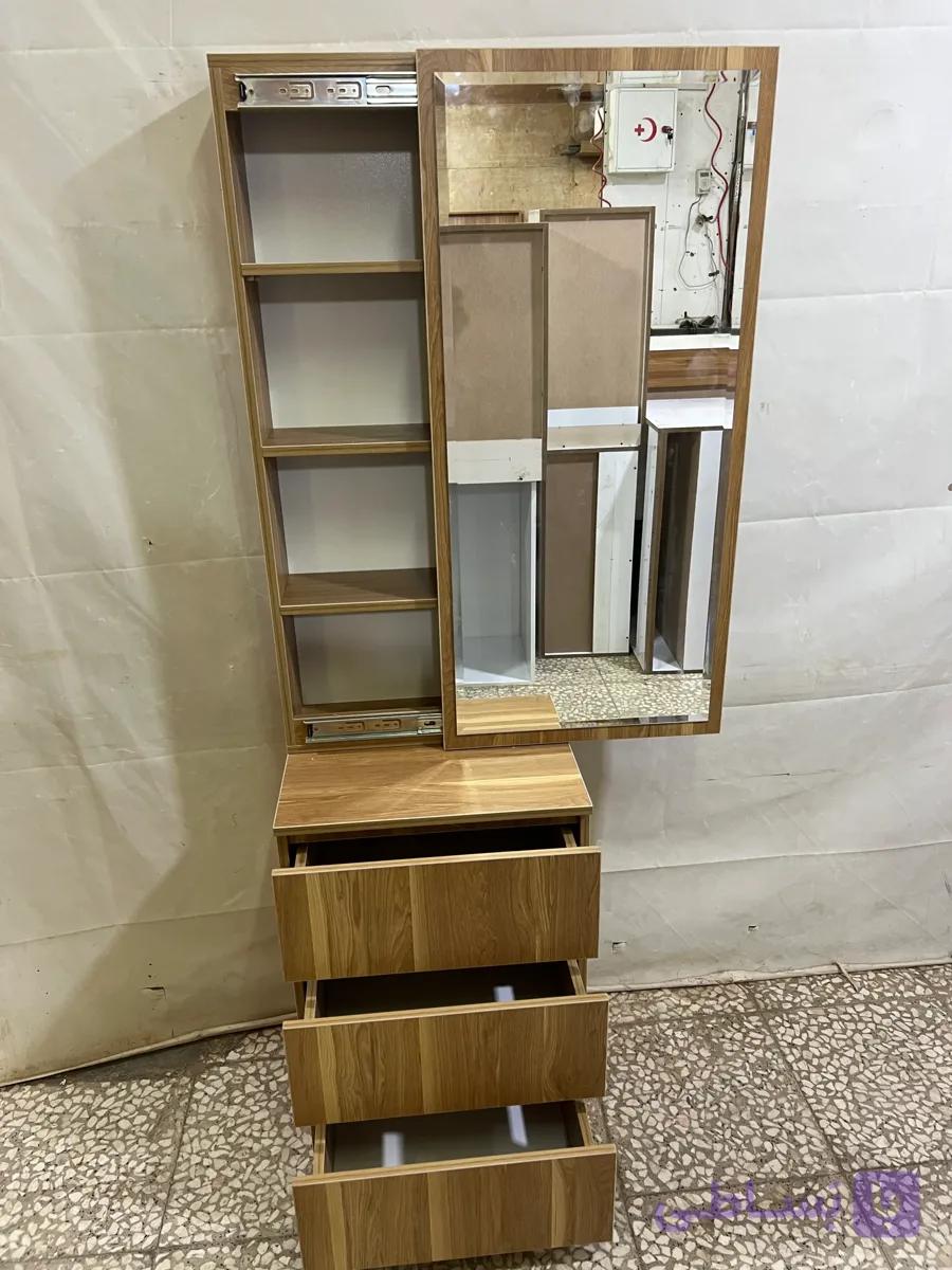 میز آرایش آینه ریلی ۳ کشو طول ۵۰ سانتی‌متر — تصویر 1