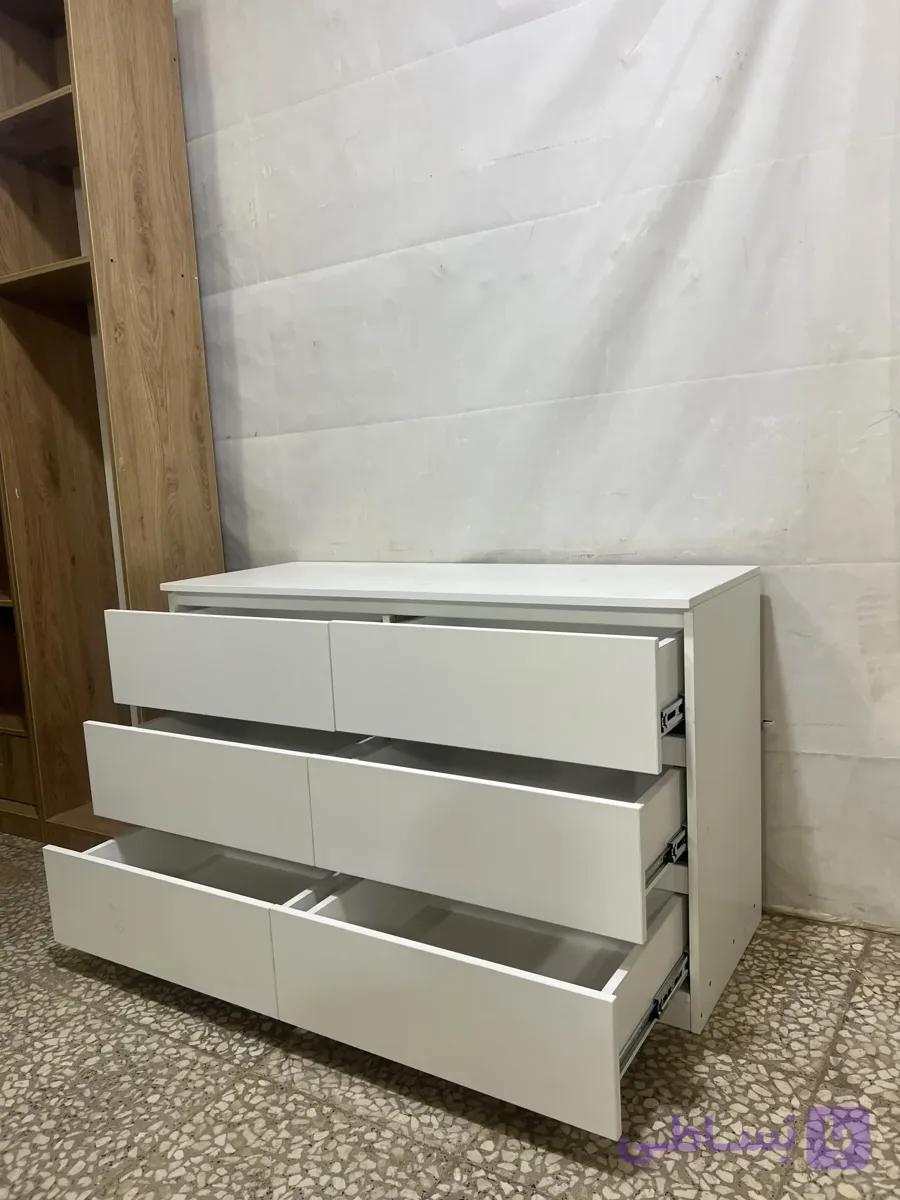 میز آرایش و دراور ملامینه 6 کشو مدل ارس — تصویر 1
