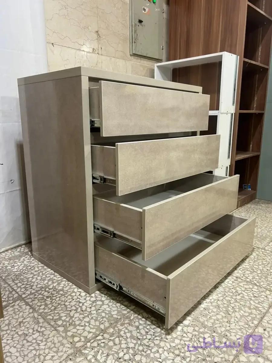 میز آرایش و دراور ملامینه با روکش MDF مدل فاما — تصویر 1