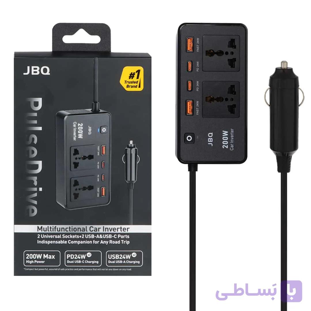 اینورتر و چندراهی فندکی خودرو JBQ مدل Pulse Drive M670852 200W – مشکی (گارانتی یکساله رصاصی) — تصویر 1