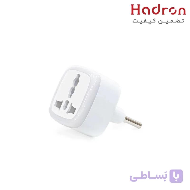 تبدیل دوشاخه برق چراغ دار هادرون مدل A10 (گارانتی تعویض مادام العمر Hadron) رنگ سفید — تصویر 1