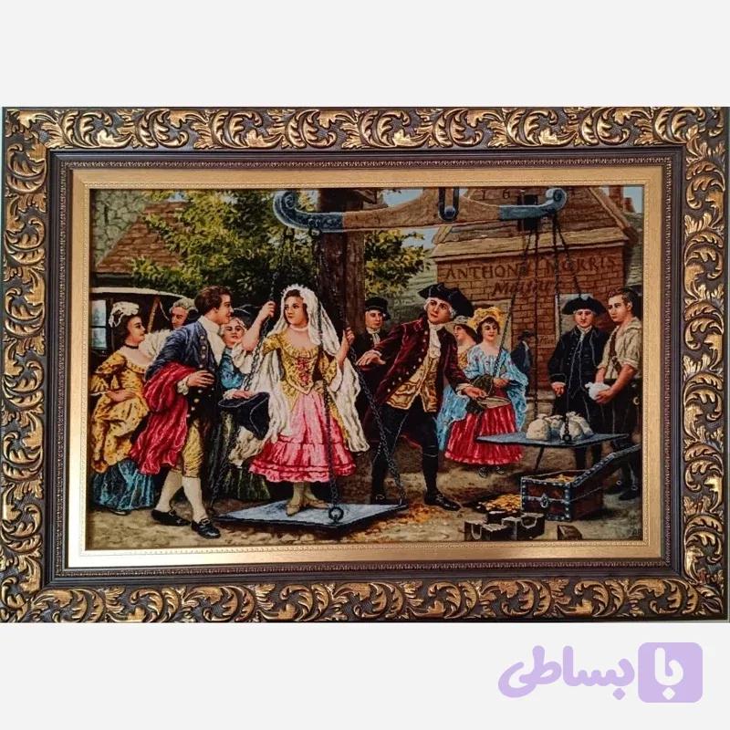 تابلوفرش دستباف مهریه، 50 رج، بافت تبریز