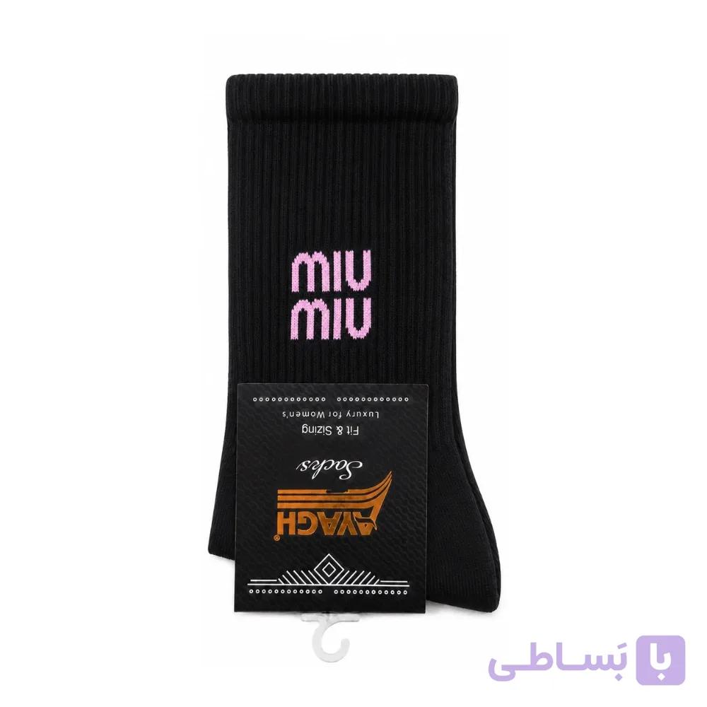 جوراب ساقدار فانتزی کش انگلیسی طرح Miu Miu میکس 3 جفتی — تصویر 1