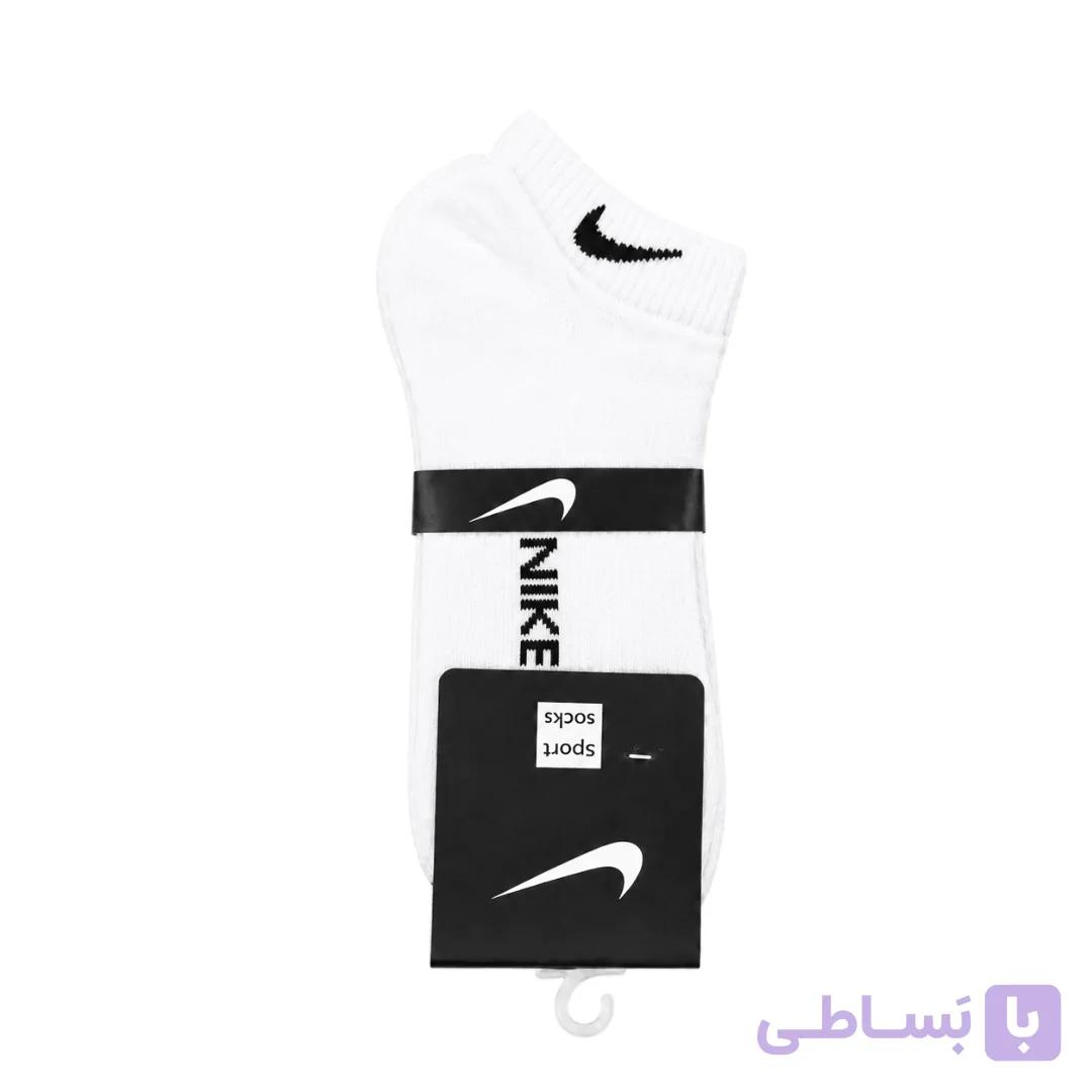 جوراب مچی اسپرت طرح نایک سفید — تصویر 1