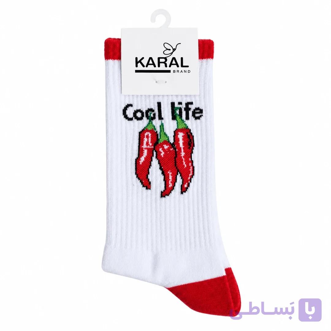 جوراب ساقدار فانتزی کش انگلیسی طرح فلفل Cool Life — تصویر 1