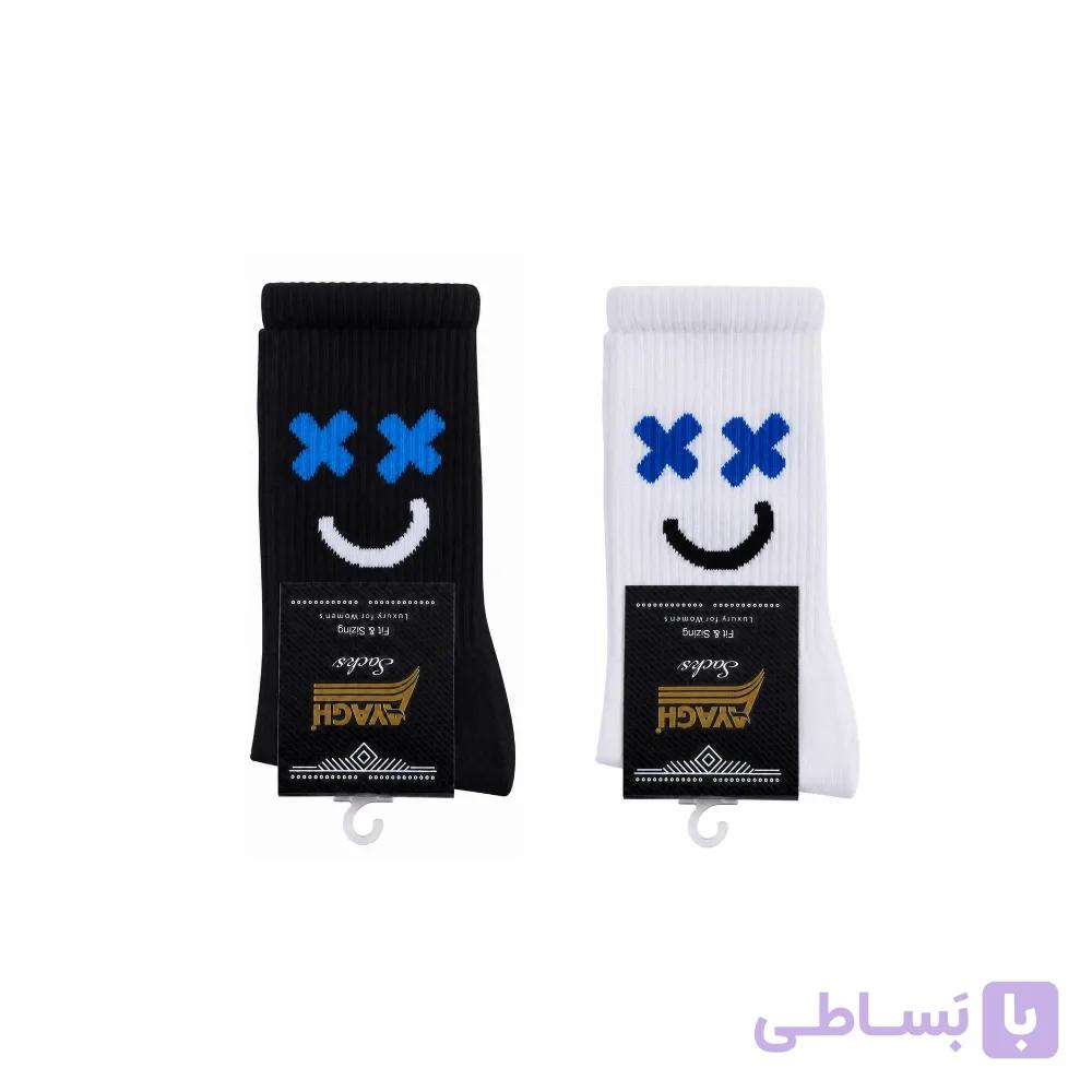 جوراب ساقدار فانتزی کش انگلیسی طرح wang میکس 2 جفتی — تصویر 1