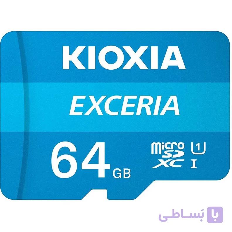 کارت حافظه MicroSDHC کیوکسیا مدل EXCERIA کلاس 10 استاندارد UHS-I U1 سرعت 100 مگابایت بر ثانیه ظرفیت ۶۴ گیگابایت به همراه آداپتور SD
