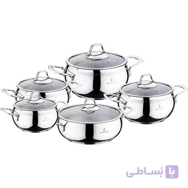 سرویس قابلمه 10 پارچه استیل سفرام ترکیه مدل سافت - دیجی افشار